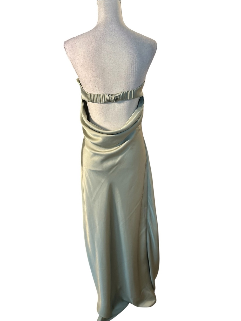 AKIRA Strapless Slip Dress in Olive Sage - Picture 5 of 11